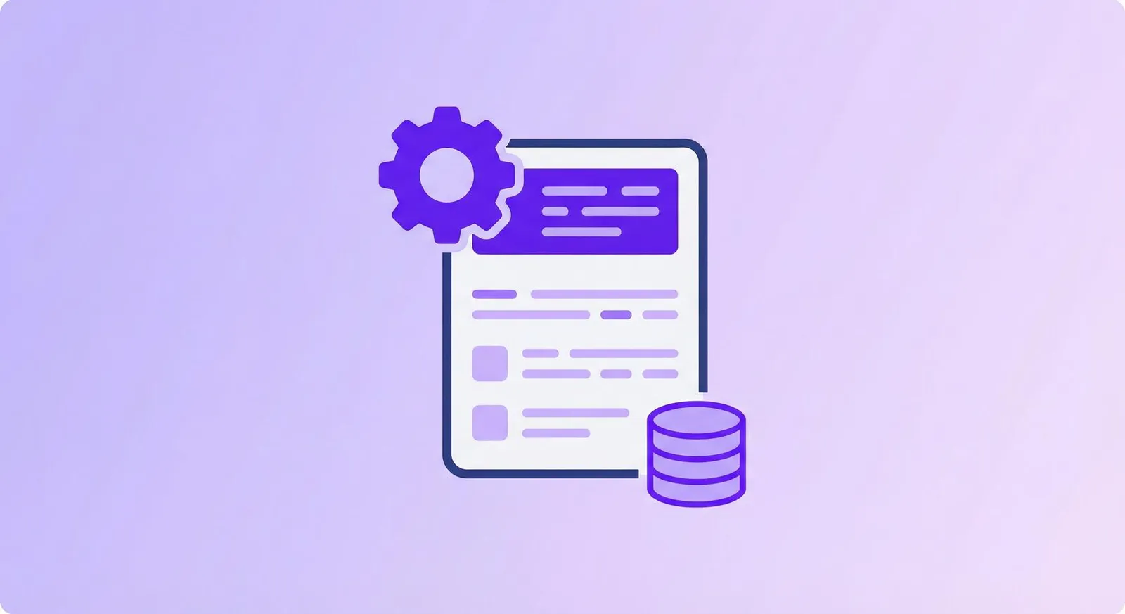 Automated compliance reporting system showing document automation gear and data retention database