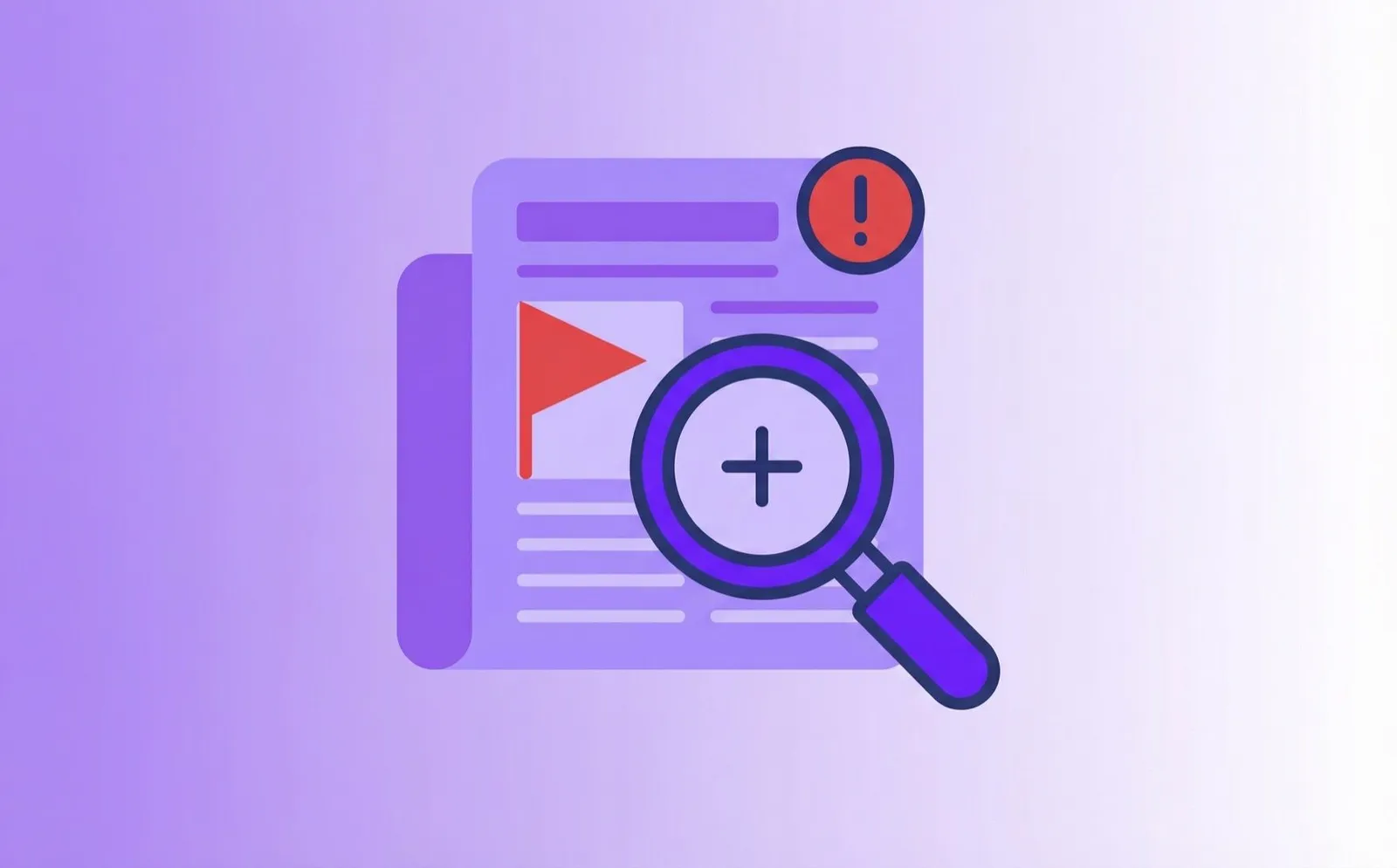 Adverse media screening AML guide 2026 — stylized magnifying glass and newspaper icon for negative news screening in compliance programs