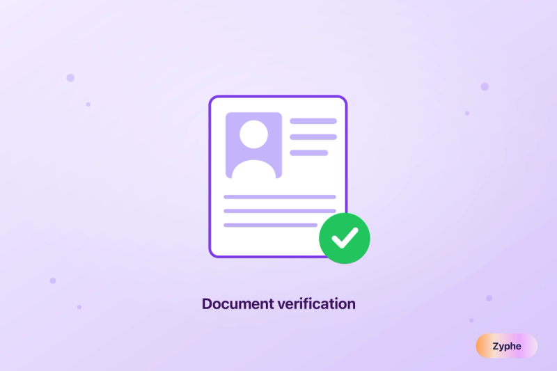 ID document with a photo and a green verification check, representing document verification