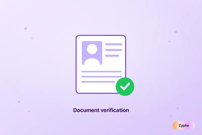 ID document with a photo and a green verification check, representing document verification