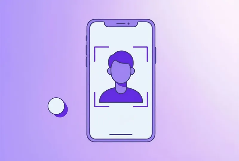 An image of a Deepfake KYC on a purple gradient background.