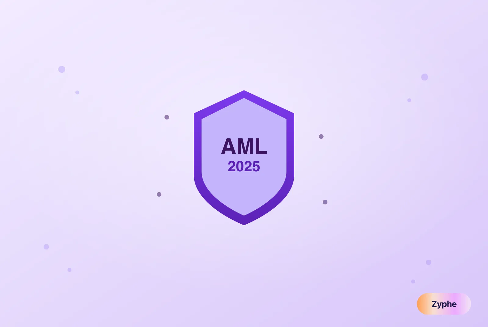 AML 2025 compliance shield with surrounding regulatory acronyms