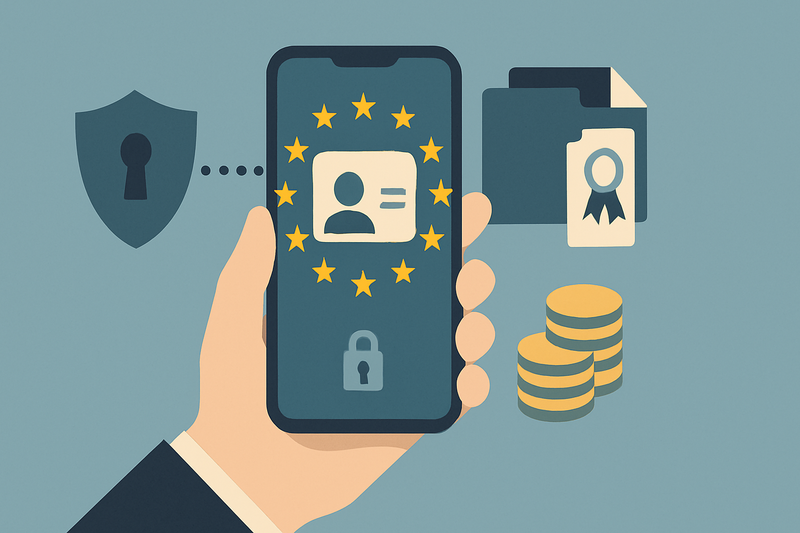Editorial illustration for the article "Germany's cabinet approves the Digital Identities Act and the EUDI wallet".
