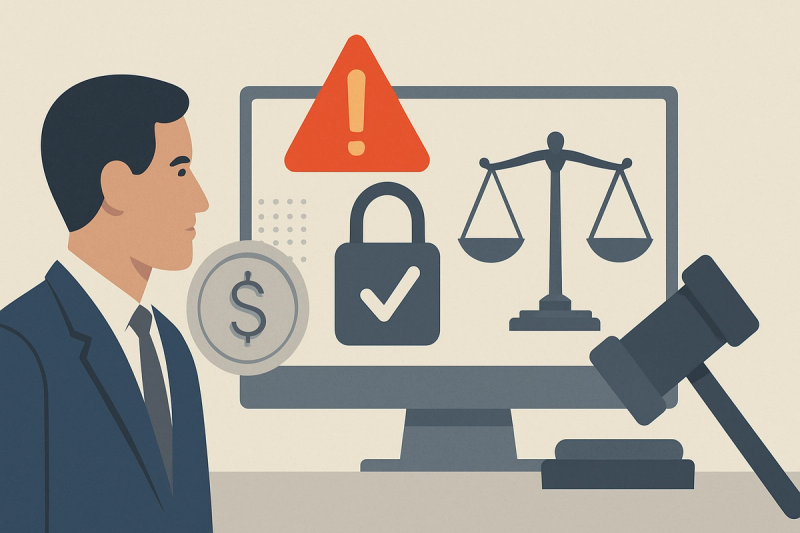 Editorial illustration for the article "Merrill's third SEC SAR penalty is a transaction monitoring calibration failure".