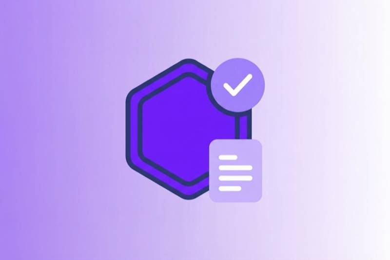 VASP KYC compliance icon — crypto token with checkmark badge representing MiCA and FATF Travel Rule certification for virtual asset service providers