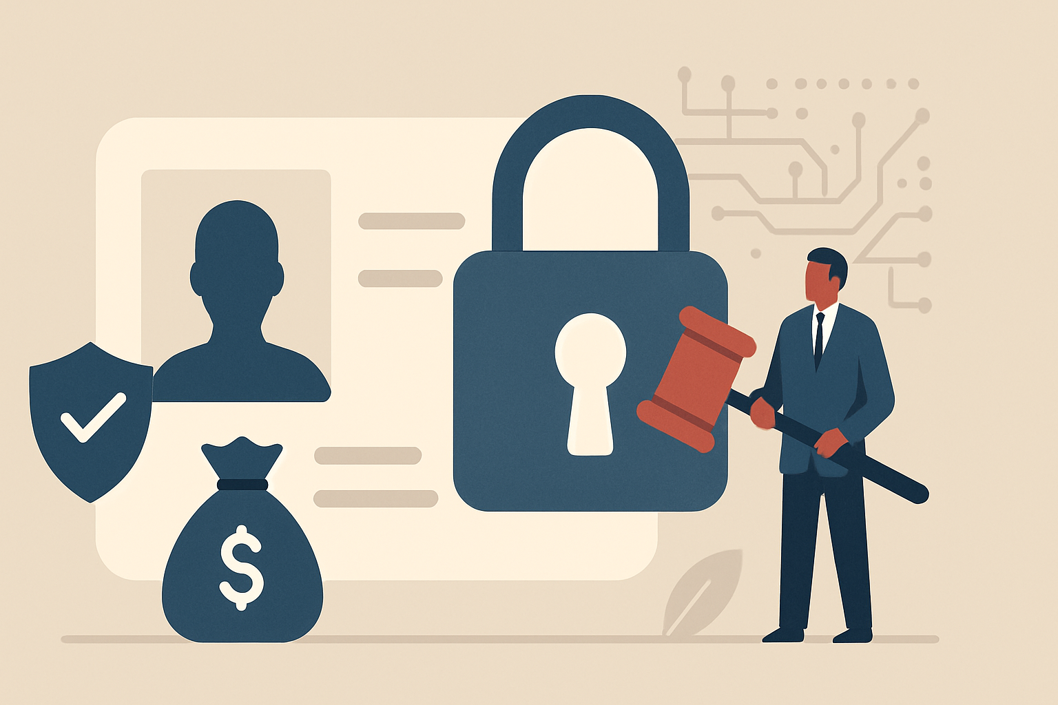 Editorial illustration for the article "The AssuranceAmerica identity data breach: 7 million driver's license numbers and the case for holding less".