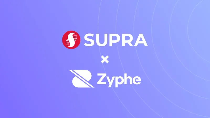 An illustration of the Supra logo with the Zyphe logo.