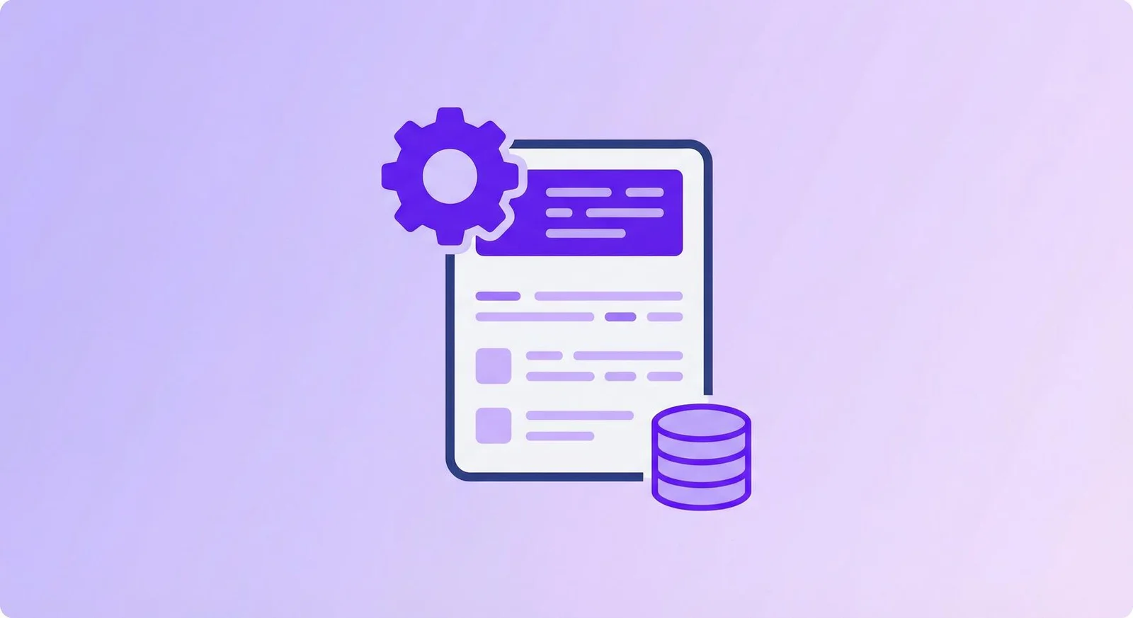 Automated compliance reporting system showing document automation gear and data retention database