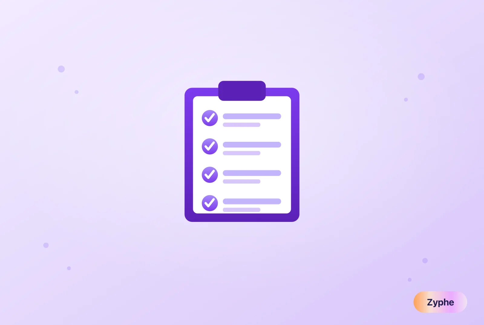 Compliance checklist clipboard with four checked KYB requirement items