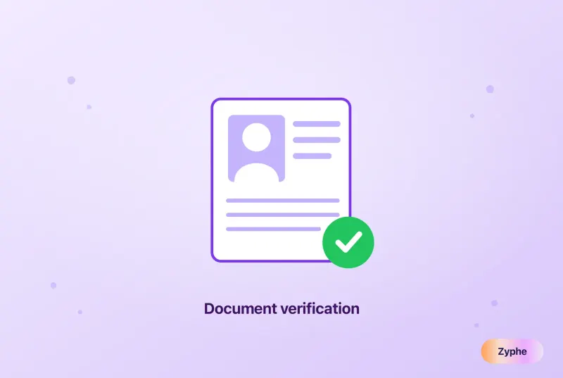 ID document with a photo and a green verification check, representing document verification