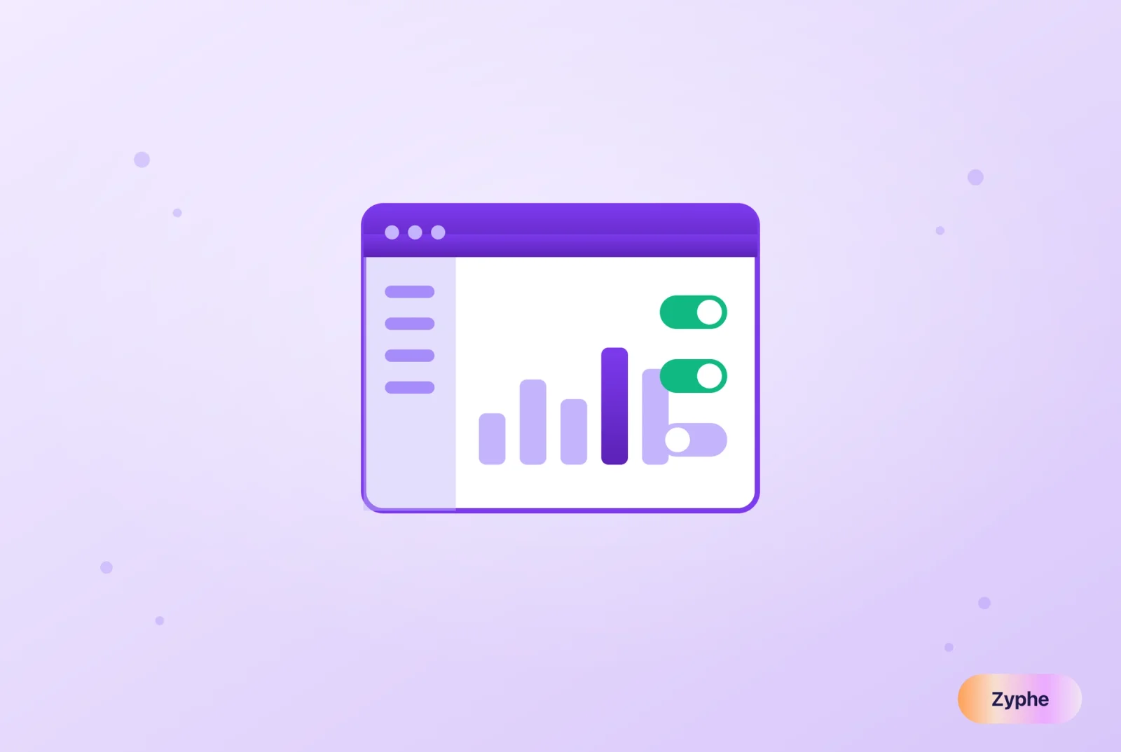 Monitoring console with rule toggles and an alert trend chart, representing AML compliance software