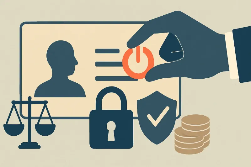 Editorial illustration for the article "Australia's IDLock will let customers switch off their own Document Verification Service checks".