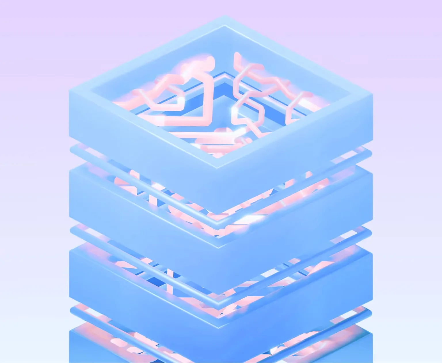 The 3D illustration of a server containing Zero Knowledge KYC.