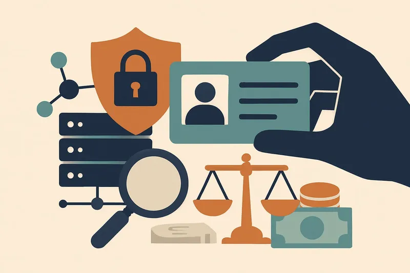 Editorial illustration for the article "IDMerit Data Leak: 1B KYC Records Exposed Across 26 Countries".