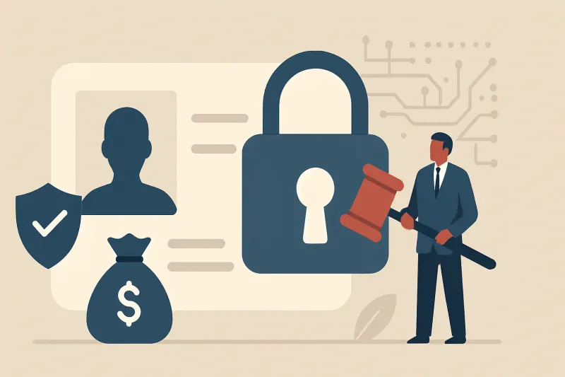 Editorial illustration for the article "The AssuranceAmerica identity data breach: 7 million driver's license numbers and the case for holding less".