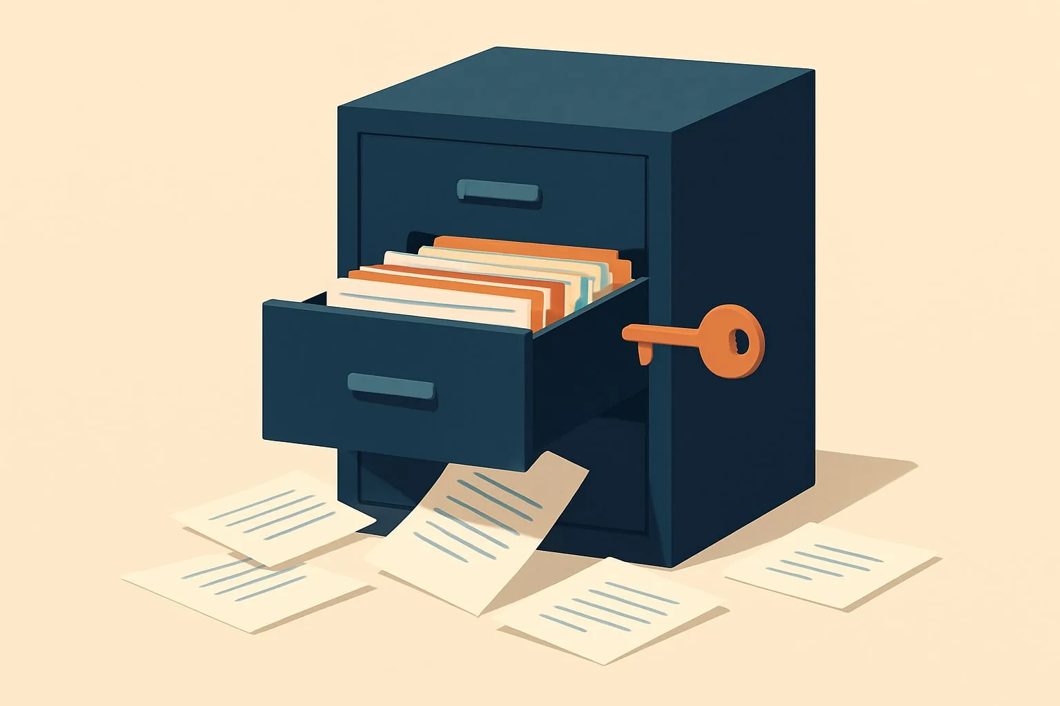 Editorial illustration for the article "The CPR data breach: 8.8 million Danish records taken through one company's lawful access".