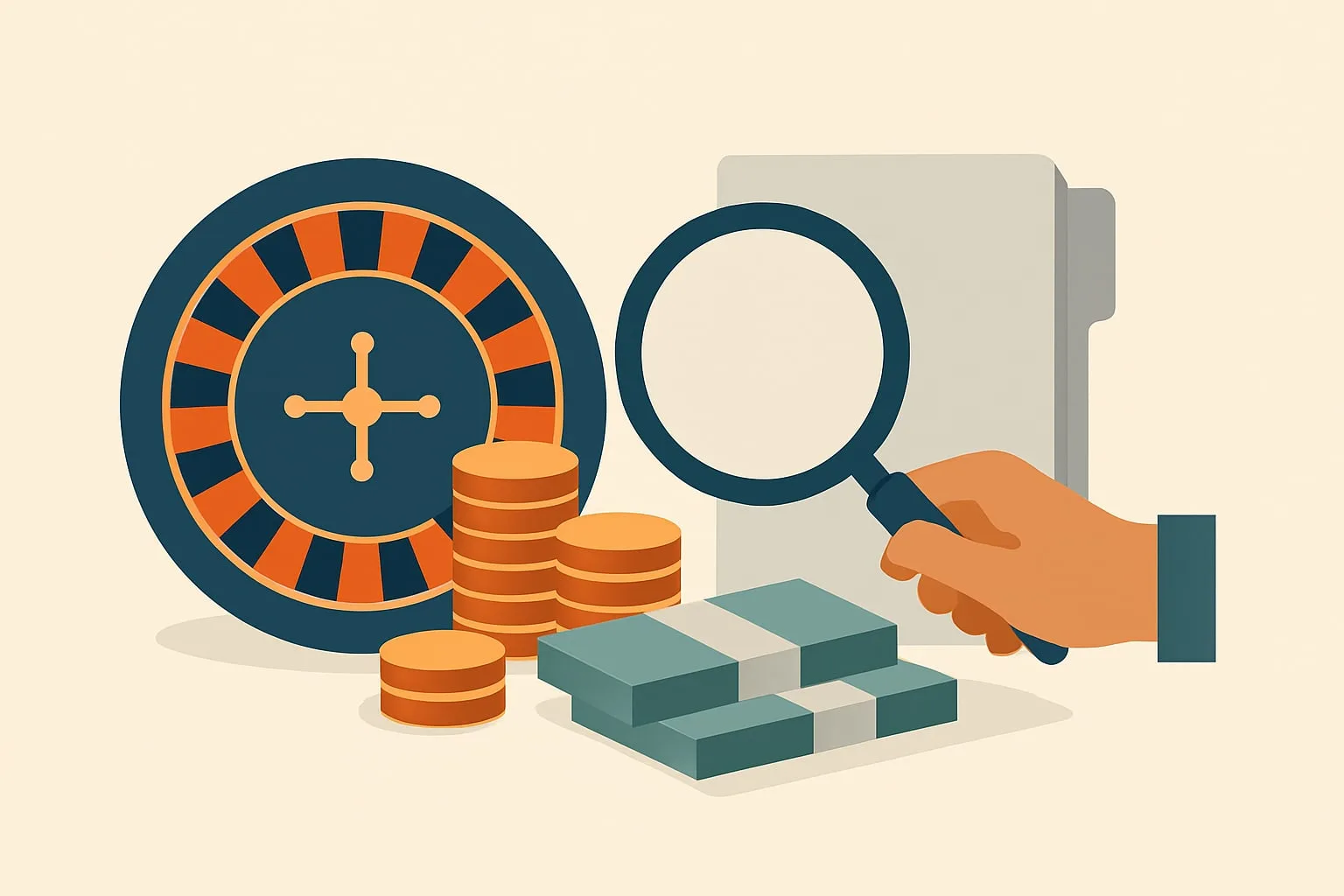 Editorial illustration for the article "The Grosvenor Casinos settlement: £5 million for source of funds, cash and EDD failures".