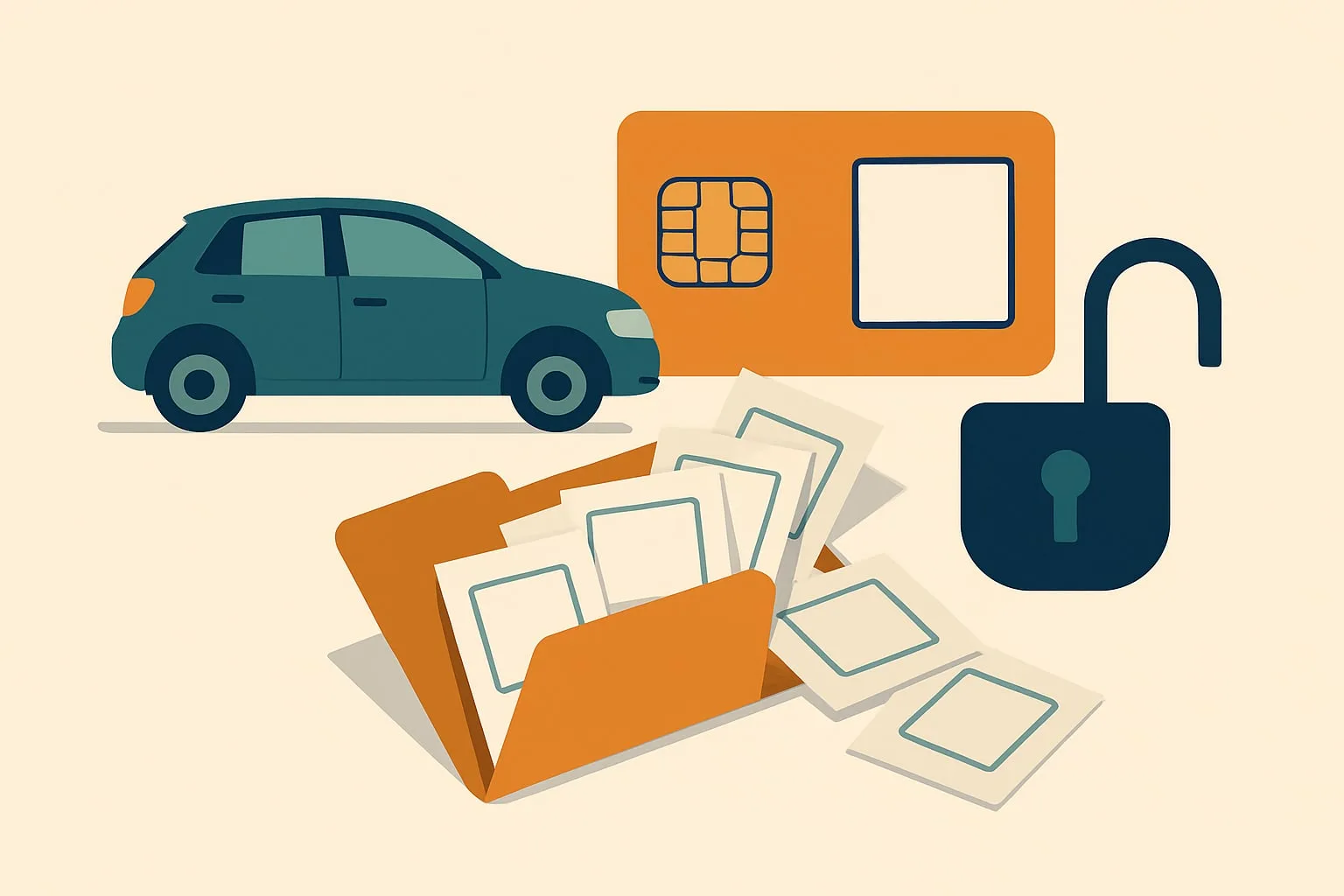 Editorial illustration for the article "The Times Car data breach: 1.6 million ID document images and the case for chip reads".